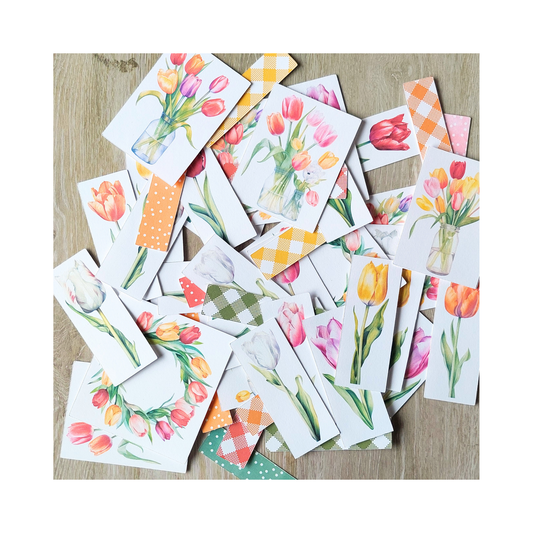 54-Piece Tulip Ephemera Die-Cut Set