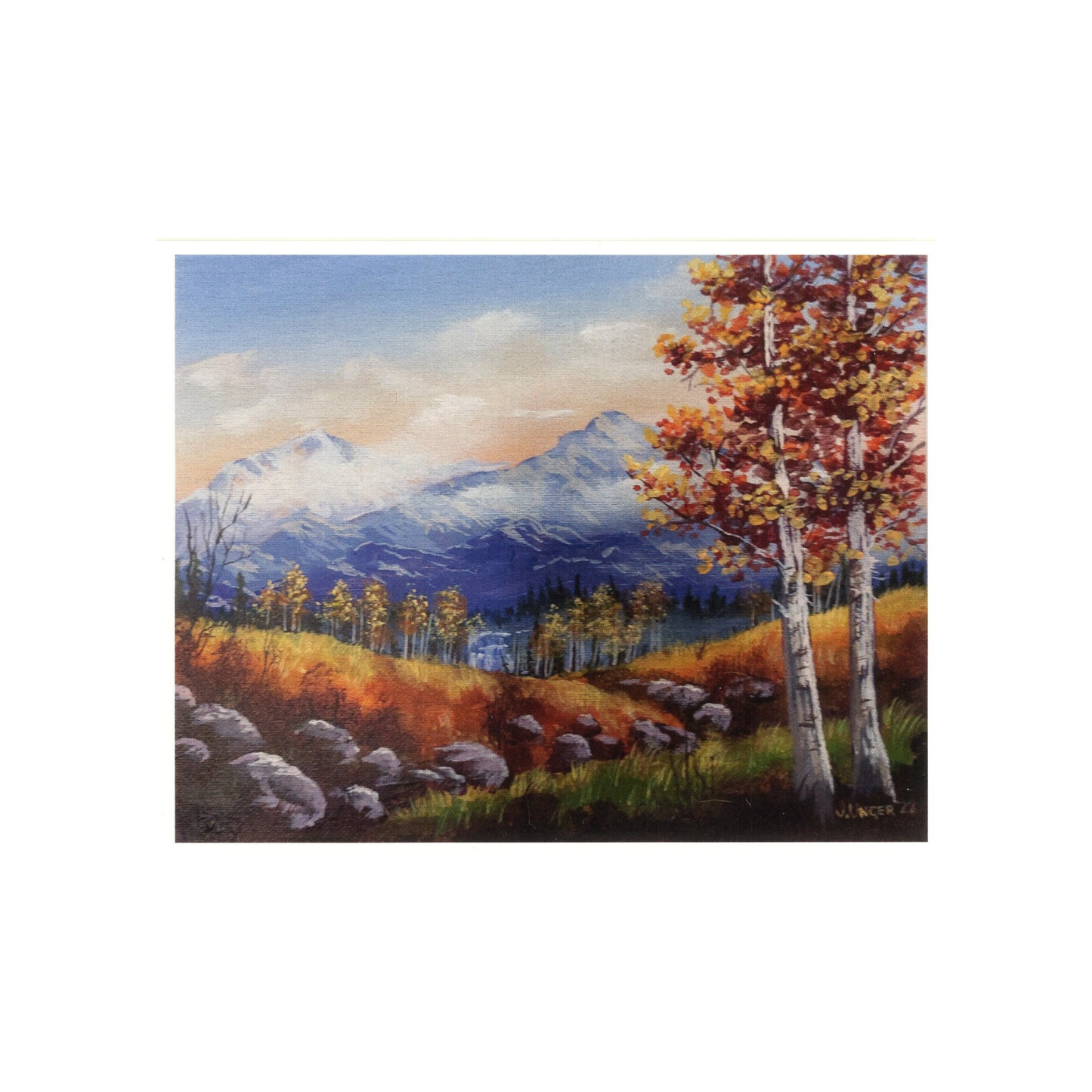 Autumn Oasis Original Acrylic Painting 8" x 10"