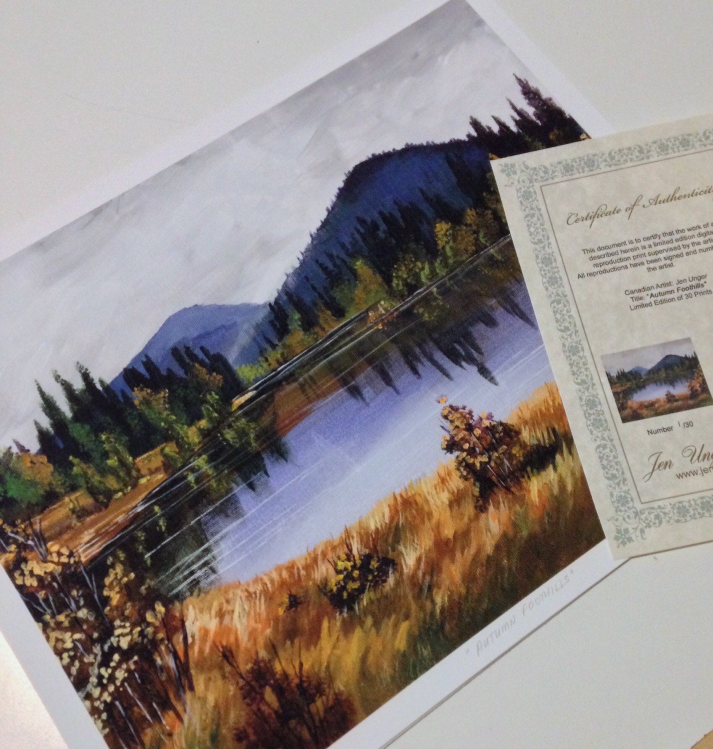 Autumn Foothills, Limited Edition Print, 11 X 14 Signed and Numbered. Unframed.