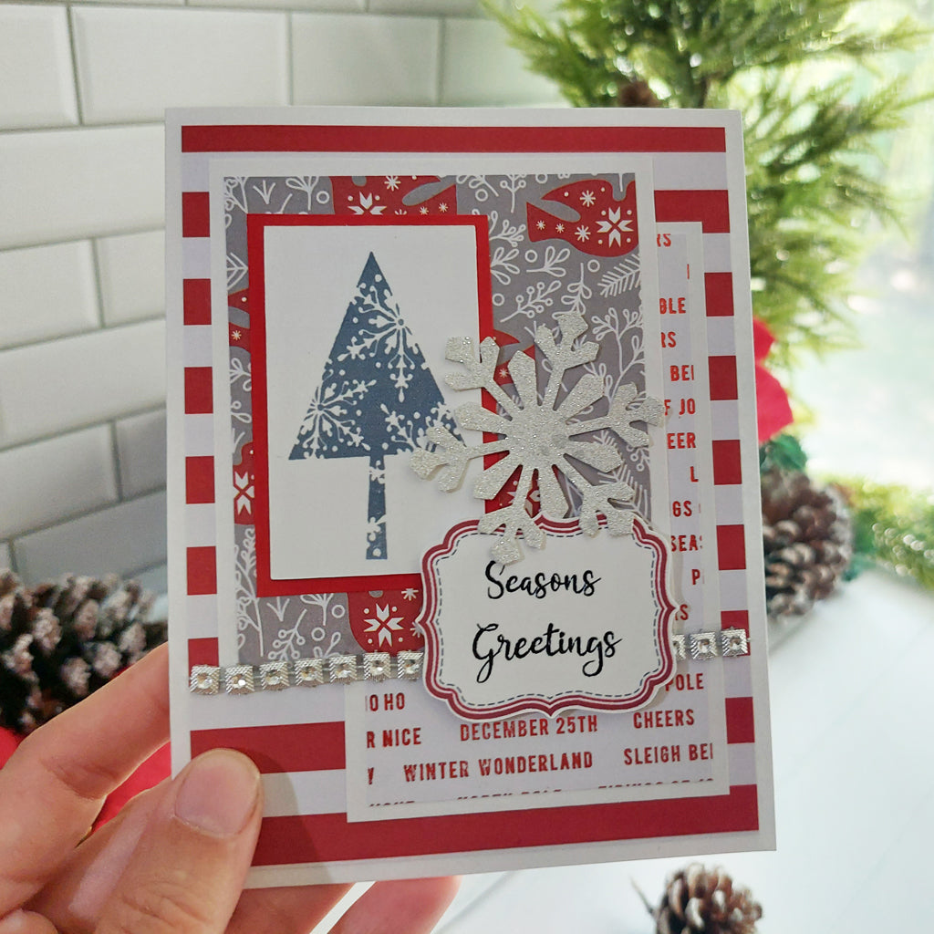 Red and White Christmas Card Set