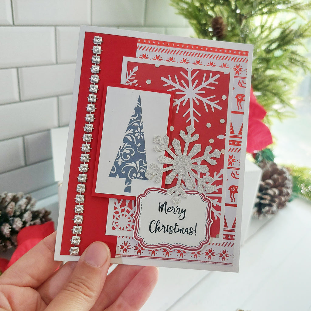 Red and White Christmas Card Set