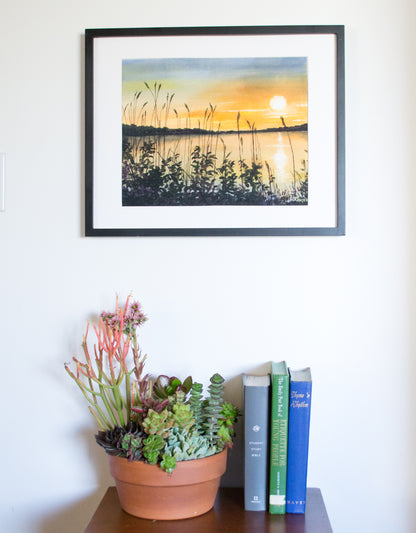 Emma Lake Sunset, Limited Edition Print, 11 X 14,  Signed and Numbered. Unframed.
