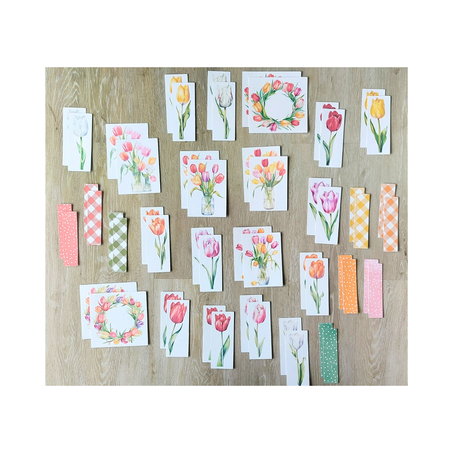 54-Piece Tulip Ephemera Die-Cut Set