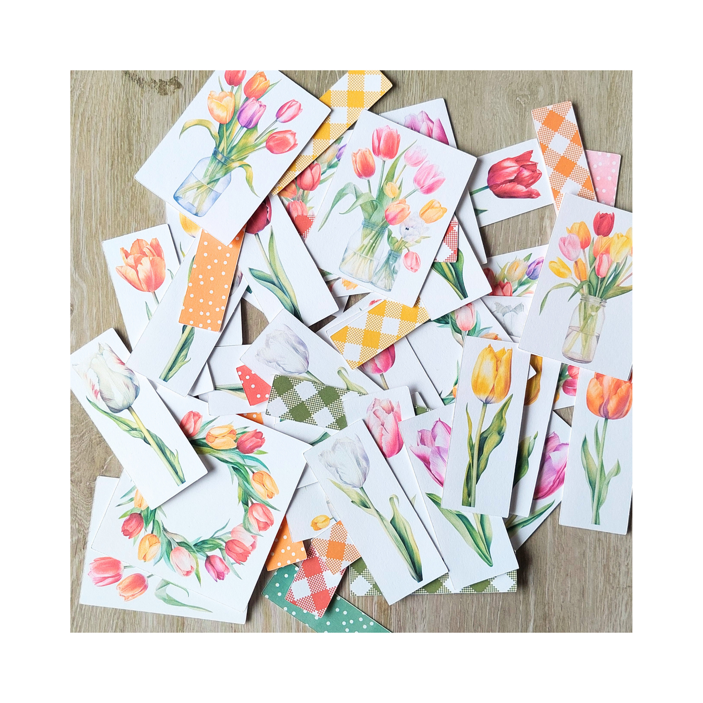 54-Piece Tulip Ephemera Die-Cut Set