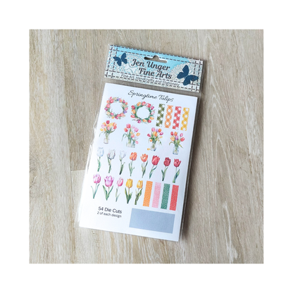 54-Piece Tulip Ephemera Die-Cut Set