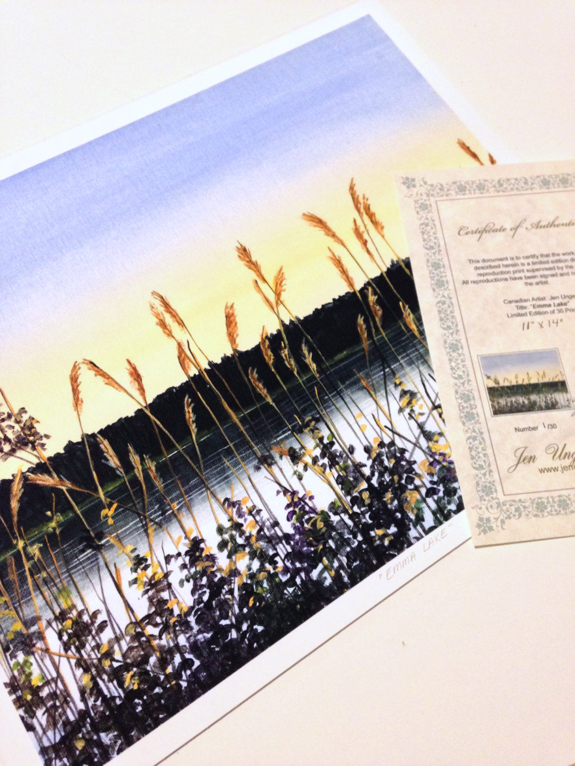 Emma Lake, Limited Edition Print, 11 X 14, Signed and Numbered. Unframed.