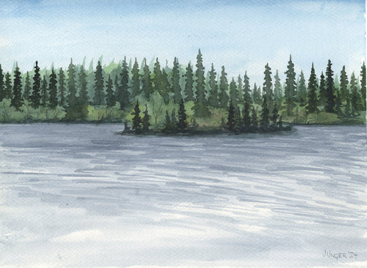 Memorial Lake Watercolor